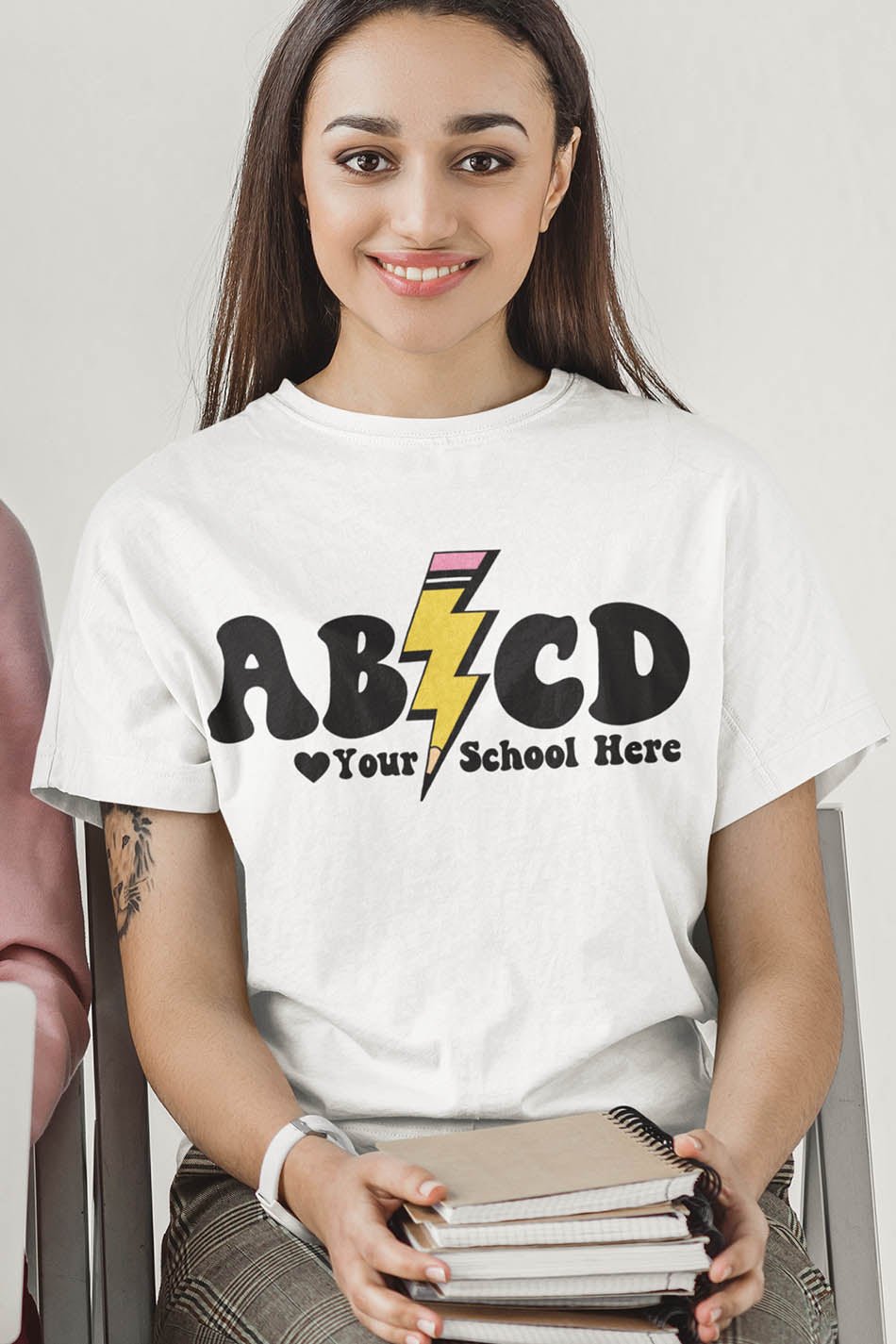 ABCD Superpower Custom Teacher T Shirt With School Name
