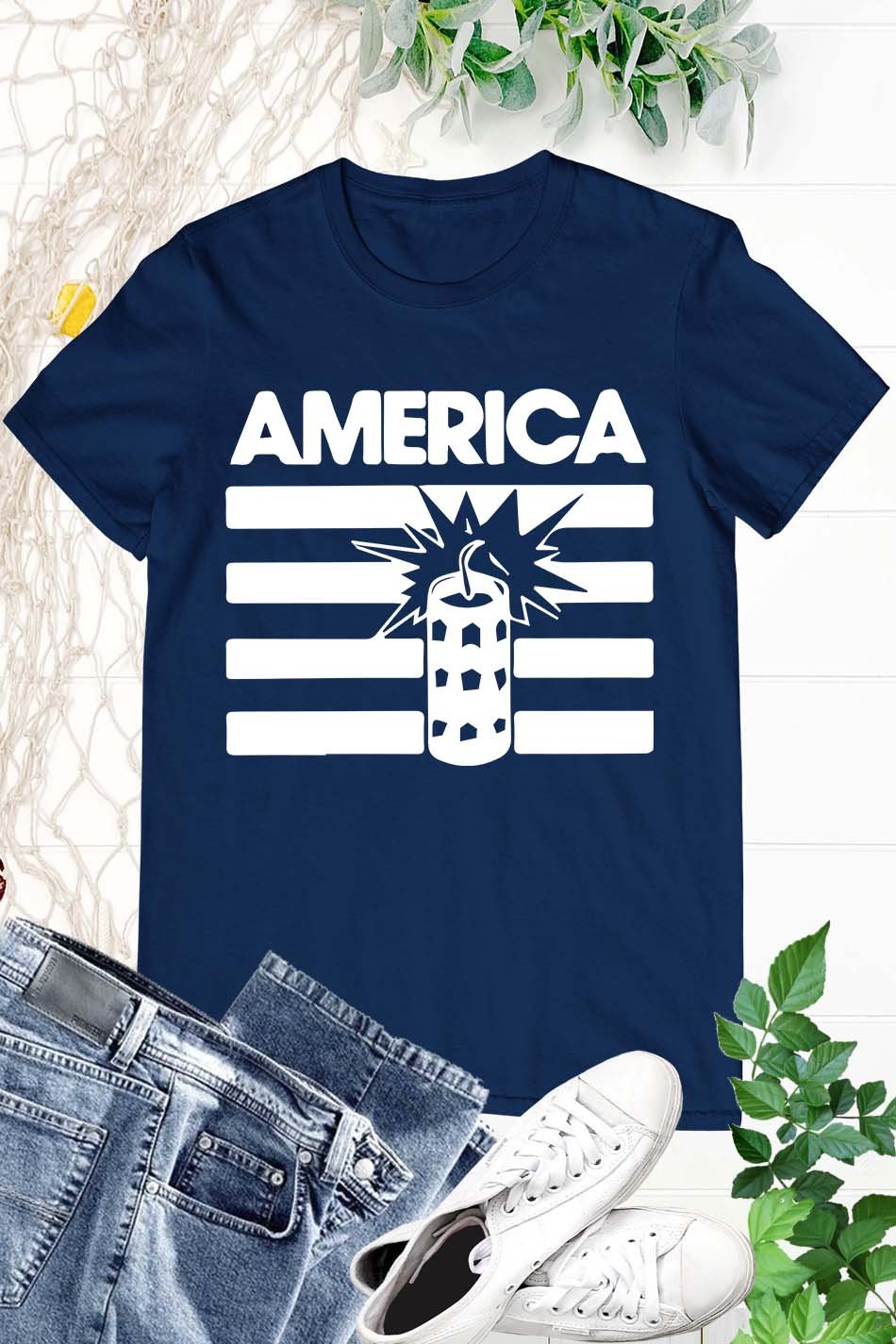 America Firework 4th Of July Flag Shirt