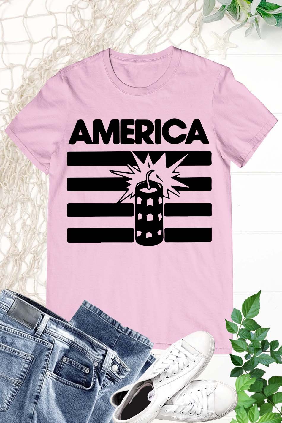 America Firework 4th Of July Flag Shirt