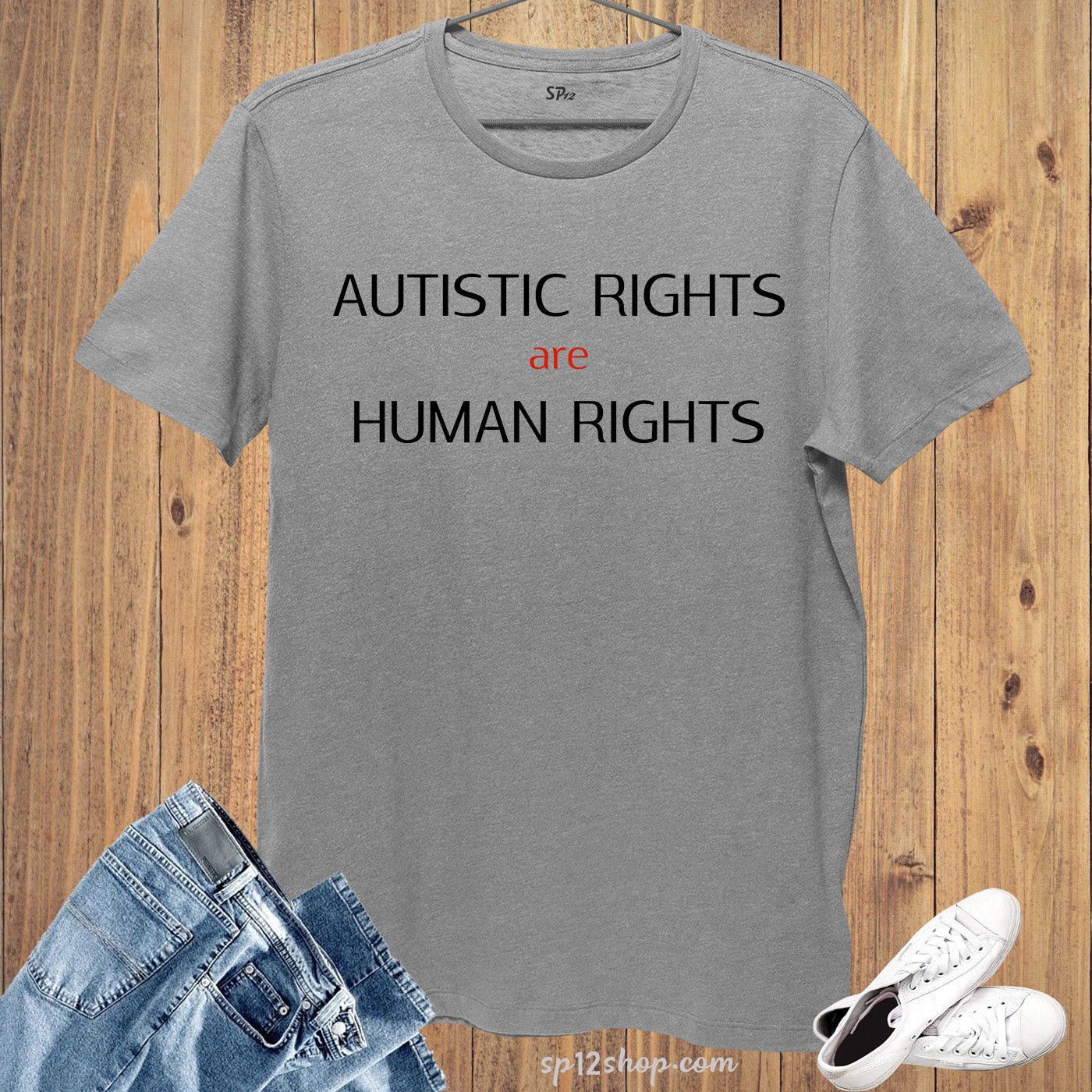Awareness T Shirt AUTISTIC RIGHTS are HUMAN RIGHTS Inspirational Tee