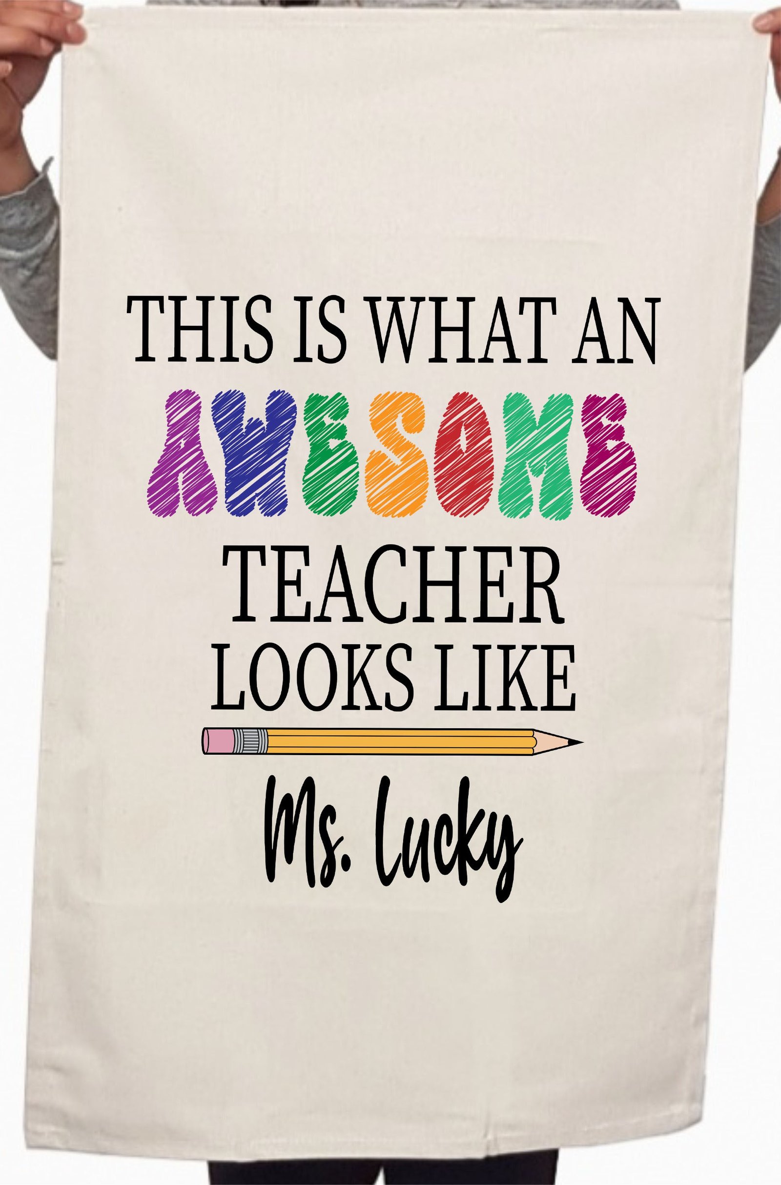 Awesome Teacher Appreciation Custom Thank You Gift Kitchen Table Tea Towels