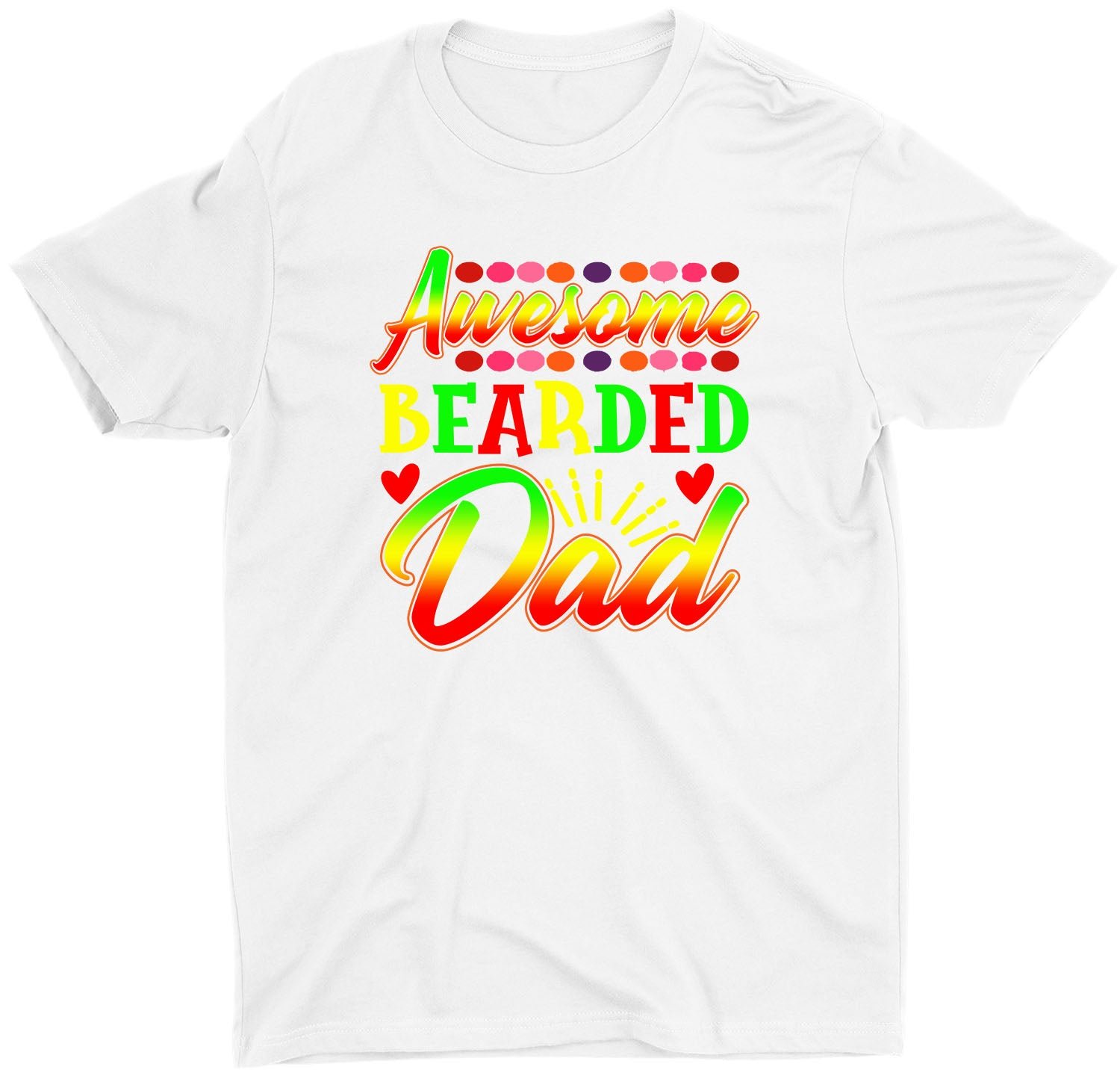 Bearded Dad Fathers Day Gift Custom Short Sleeve Daddy T-Shirt Gifts - Image 3