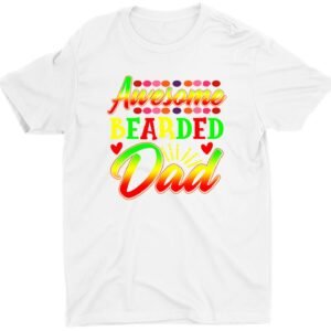 Bearded Dad Fathers Day Gift Custom Short Sleeve Daddy T-Shirt Gifts