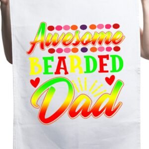 Awesome Bearded Dad Fathers Day Custom Daddy Kitchen Table Tea Towel