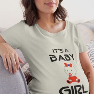 Baby Girl Announcement Maternity T Shirt