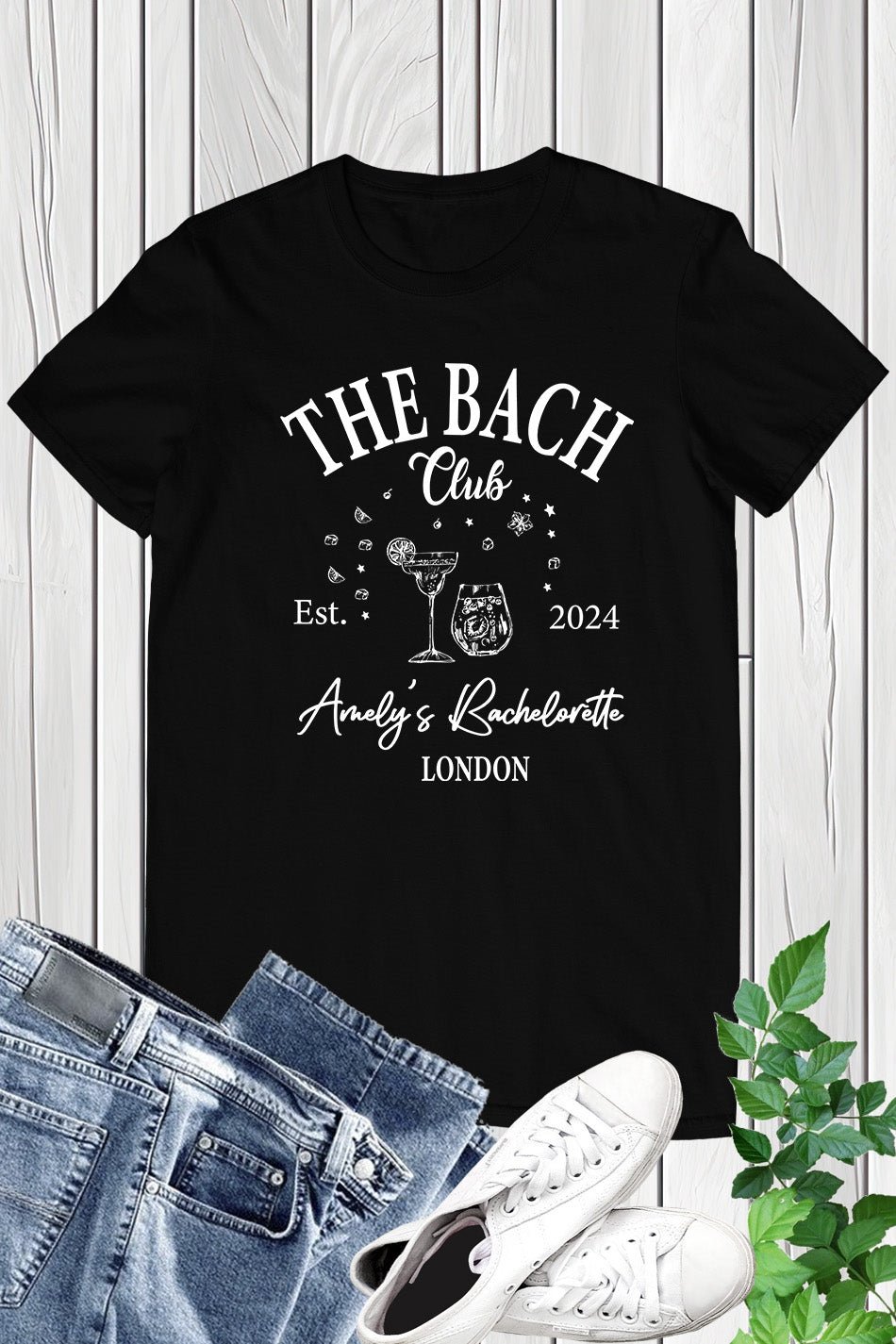 Custom Bachelorette party The Bach Club T Shirt - Image 4