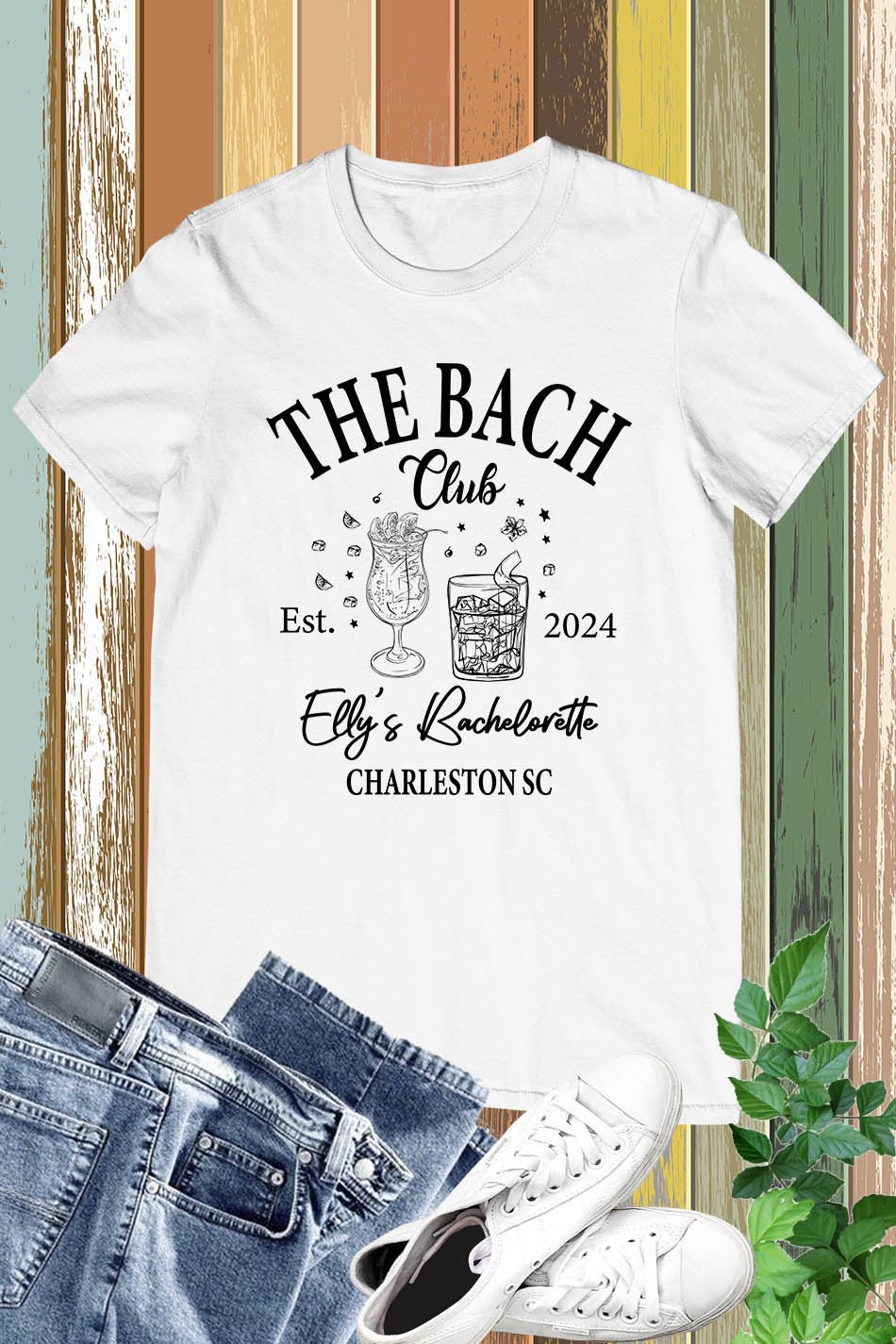 Custom Bachelorette party The Bach Club T Shirt - Image 3