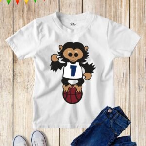Kids Basketball Number 1 Monkey One Birthday T Shirt