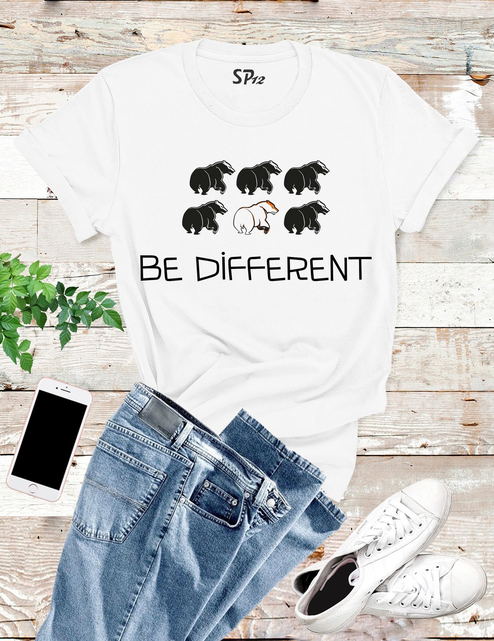Be Different Cool Character Graphic Brave Slogan T shirt