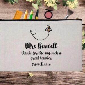 Bumble Bee Thank you Custom Birthday Party Pouch Bag Pencil Case