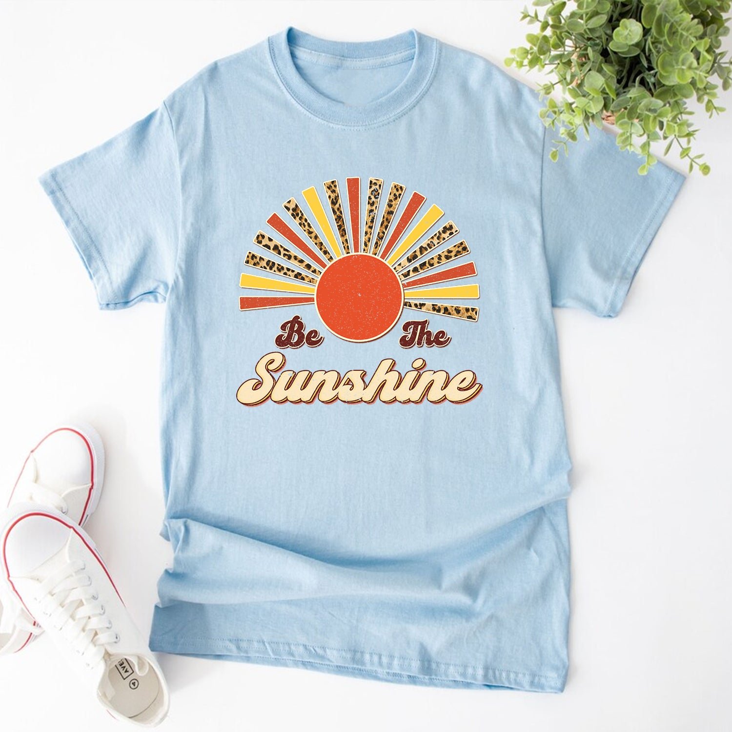 Custom Summer Retro Sun Vintage Graphic Be The Sunshine T-Shirt - Image 3