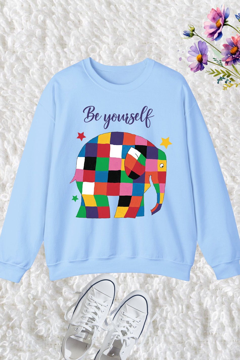 Be Yourself Elmer Theme Teacher Sweatshirt - Image 4