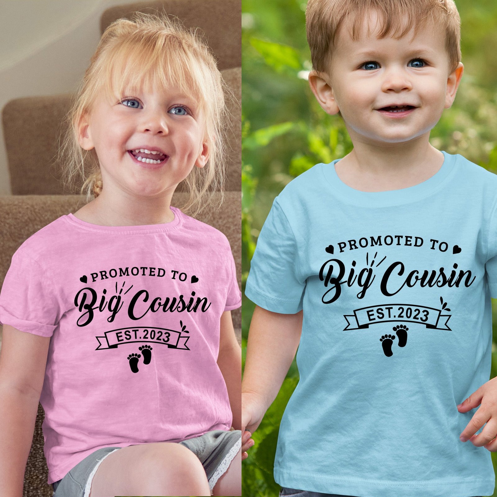 Big Cousin Announcement 2023 Kids T Shirt