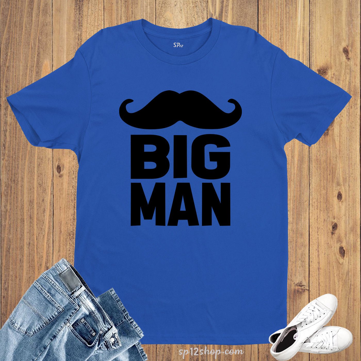 Big Man Little Man Moustache Movember T Shirt