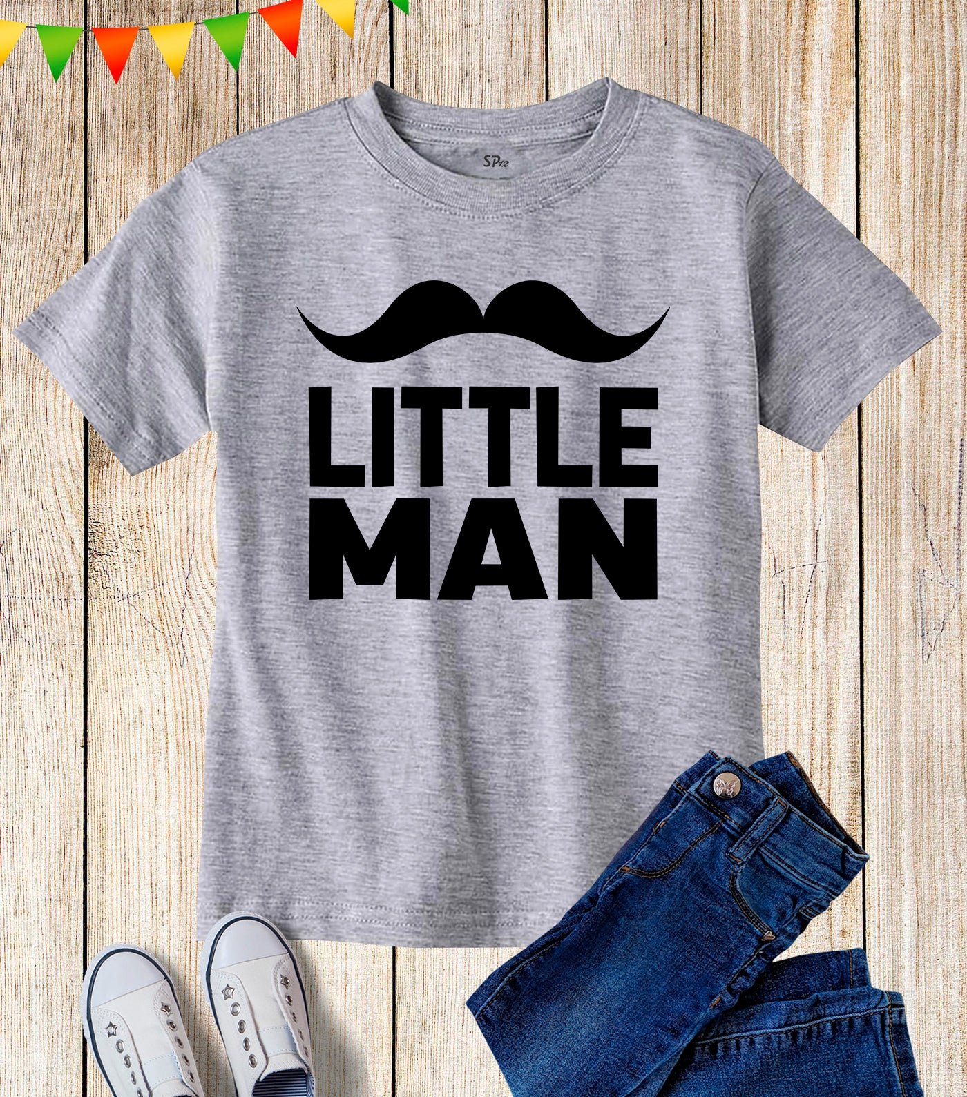 Big Man Little Man Moustache Movember T Shirt