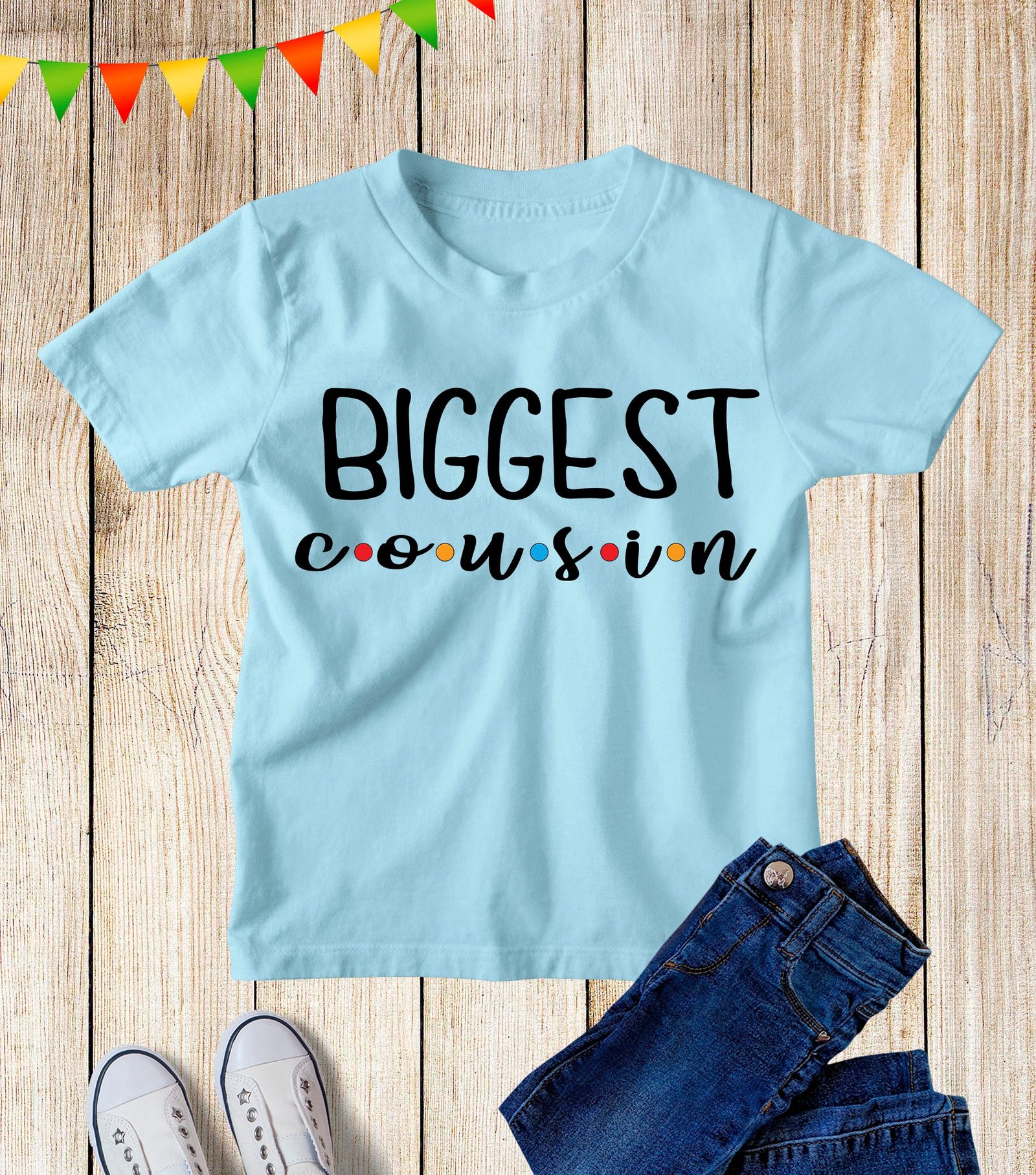 Biggest Cousin Friends Theme Kids T Shirt