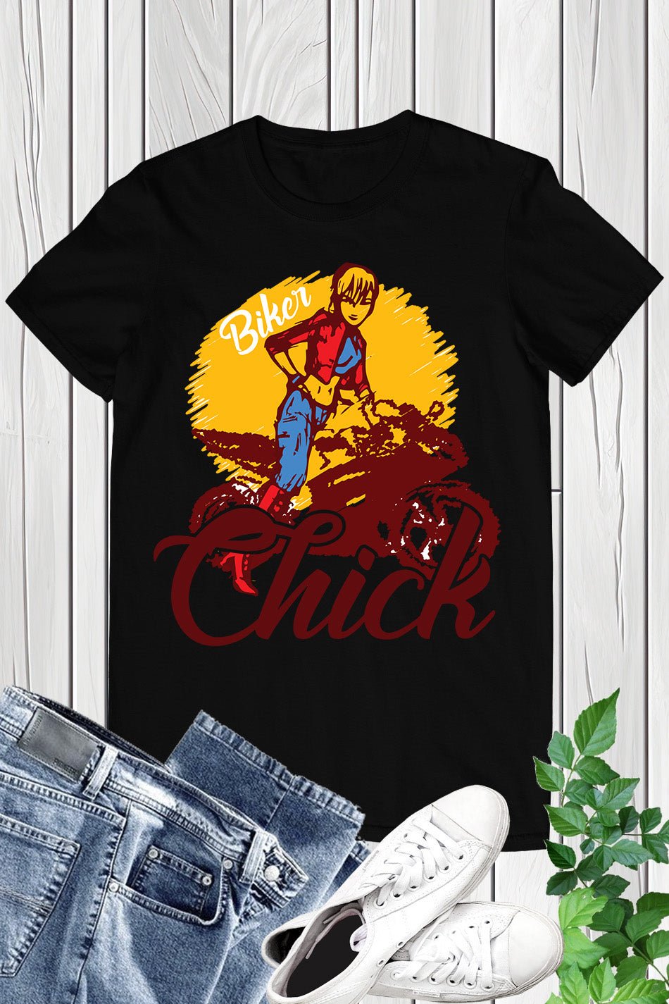 Anime Biker Chick Shirt
