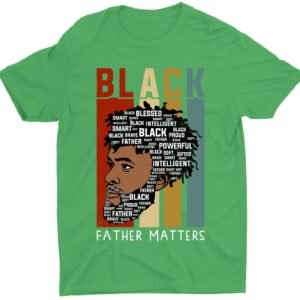 Black Father Matters Dads Rock Custom Short Sleeve Fathers Day T-Shirt