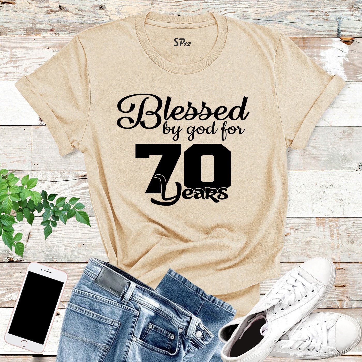 Blessed By God For 70 Years Birthday Shirt