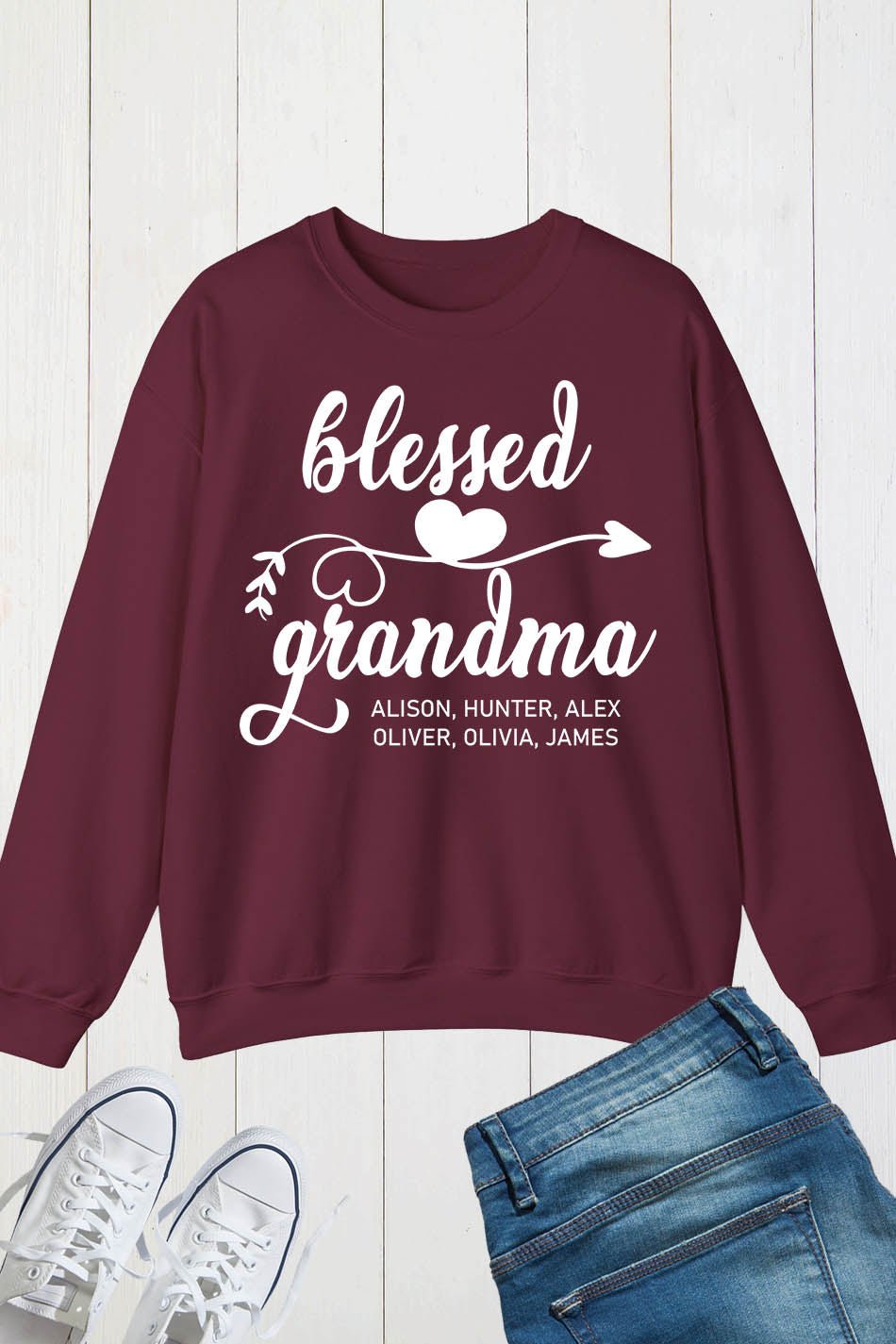 Blessed Custom Grandma Personalized Ladies Sweatshirts