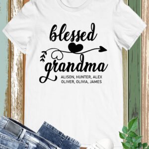 Blessed Custom Grandma Personalized Ladies Shirts