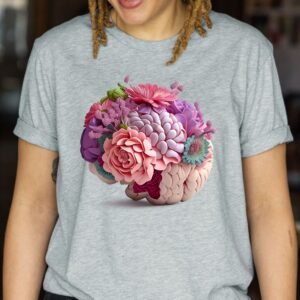 Flower Brain Mental Health Wildflower Human Brain Medical Nurse TShirt