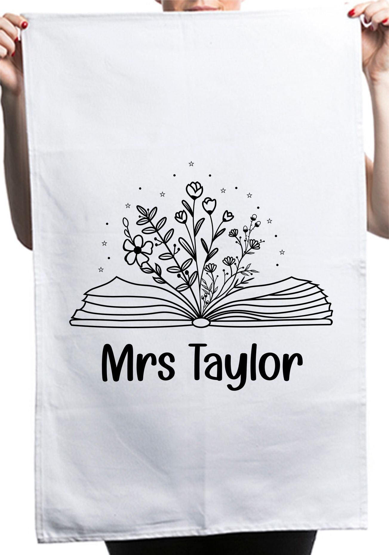 Librarian Teacher Appreciation Custom Kitchen Table Tea Towel - Image 2