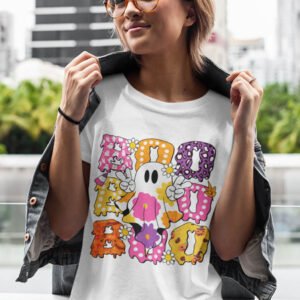 Cute Floral Ghost Boo Halloween Shirt