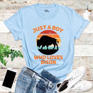 Just a Boy Who Loves Bison T Shirt