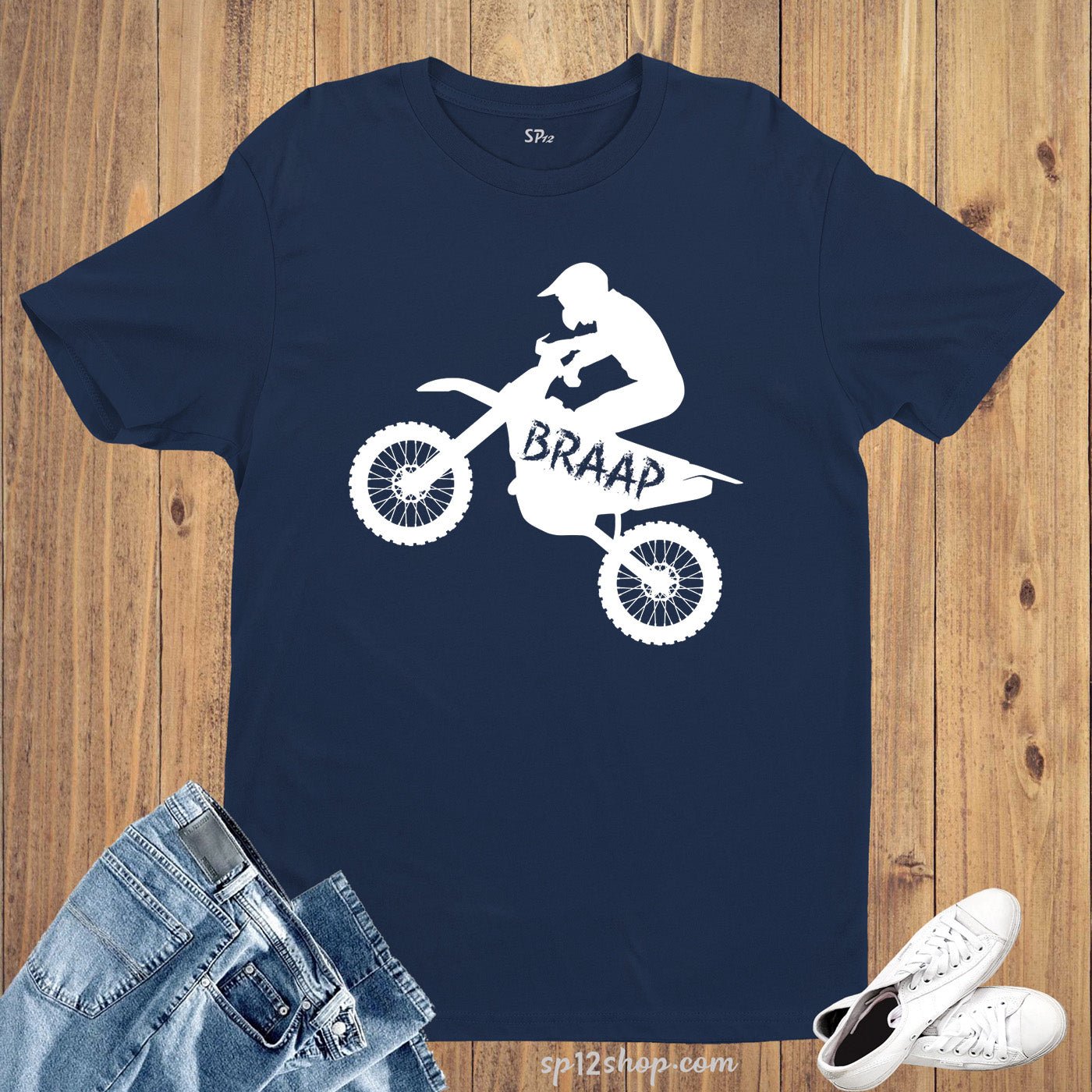 BRAAP Motorcycles Bike Drivers Motorcyclists Hobby T Shirt - Image 2