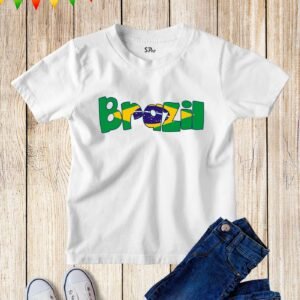 Kids Brazilian Brazil Flag Patriotic T Shirt