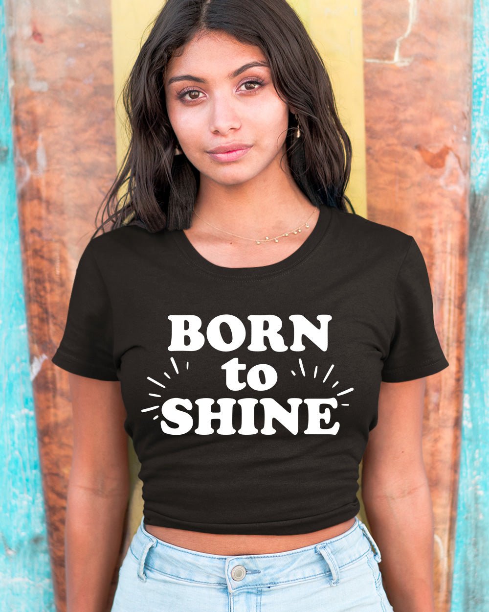 Born to Shine Crop Baby Tees - Image 3