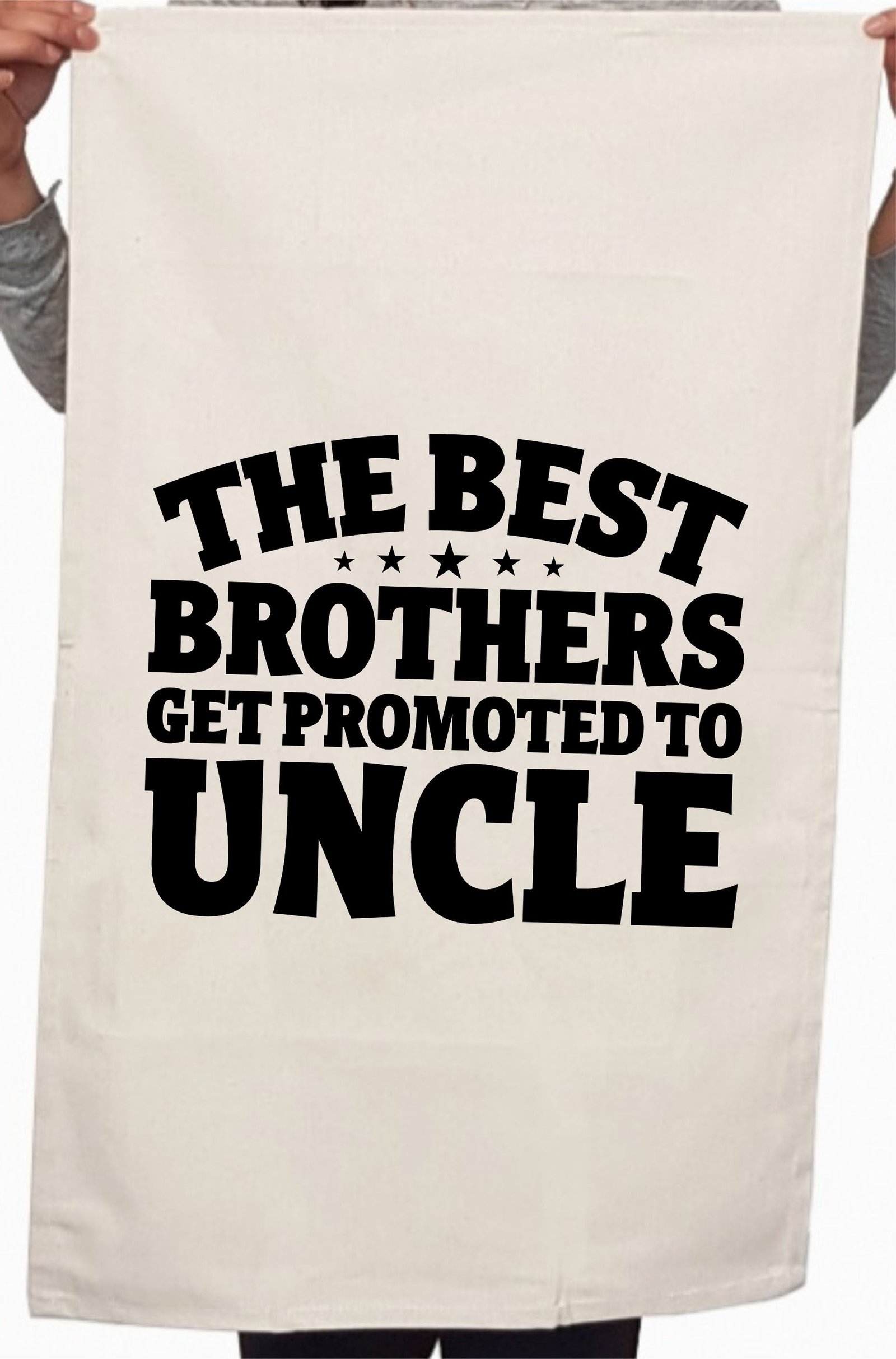 Best Brothers Get Promoted to Uncle Custom Kitchen Table Tea Towel - Image 3