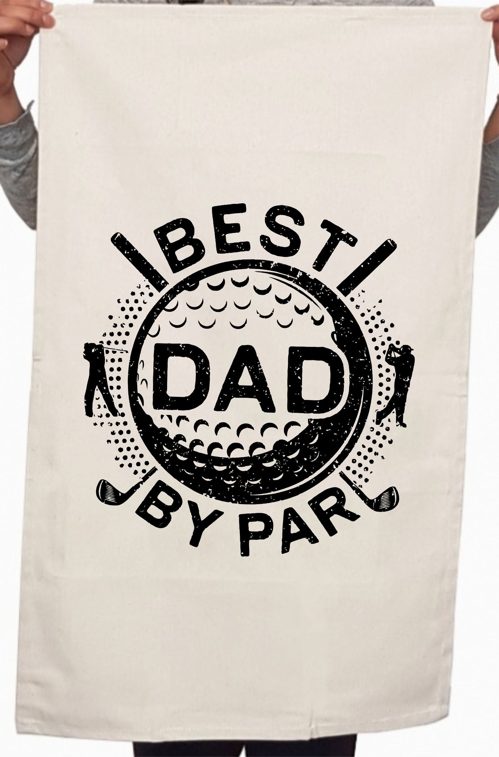 Best Dad By Par Golf Tee Custom Fathers Day Kitchen Table Tea Towel - Image 3