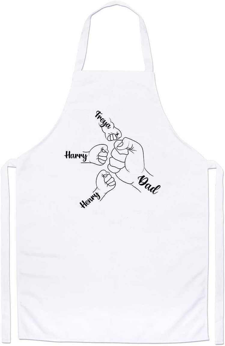 First Bump Dad and Son Matching Custom Name Fathers Day Apron - Image 2