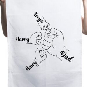 First Bump Dad and Son Custom Fathers Day Kitchen Table Tea Towel