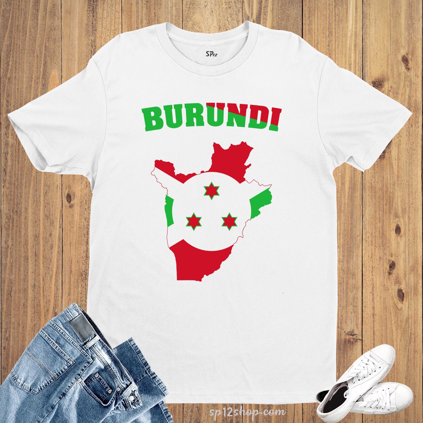 Burundi Flag T Shirt Olympics FIFA World Cup Country Flag Tee Shirt