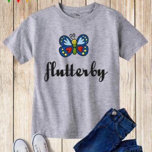 Kids Flutterby Butterfly Graphic T Shirt Gift