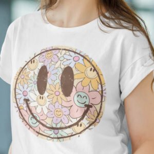 Happy Smile Face Boho Flower Shirt
