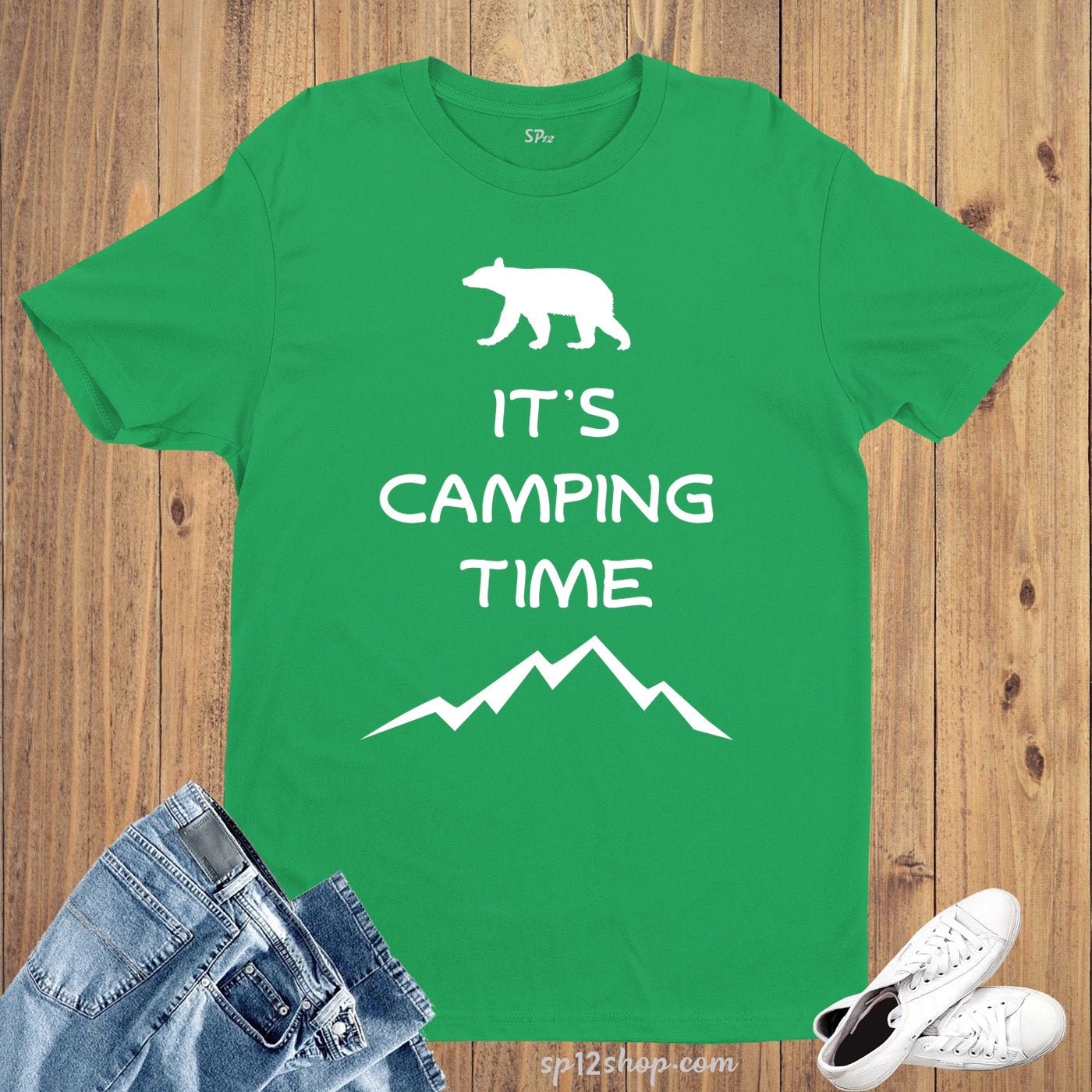 Camping Time Travel Bear T Shirt