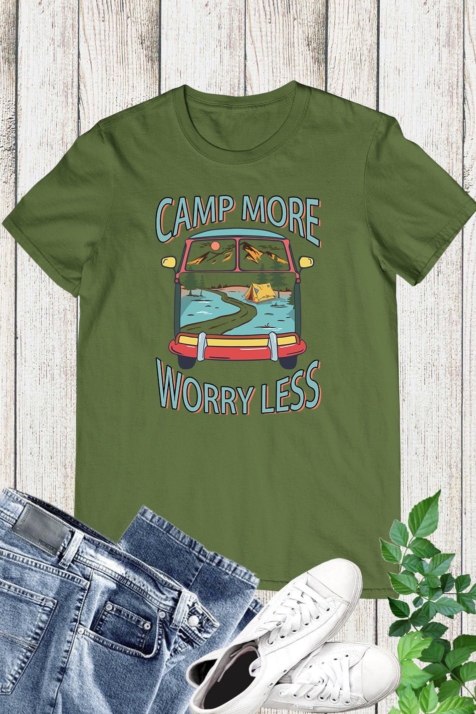 Camp More Worry Less Retro Shirts