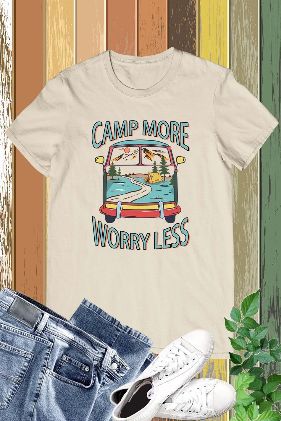 Camp More Worry Less Retro Shirts
