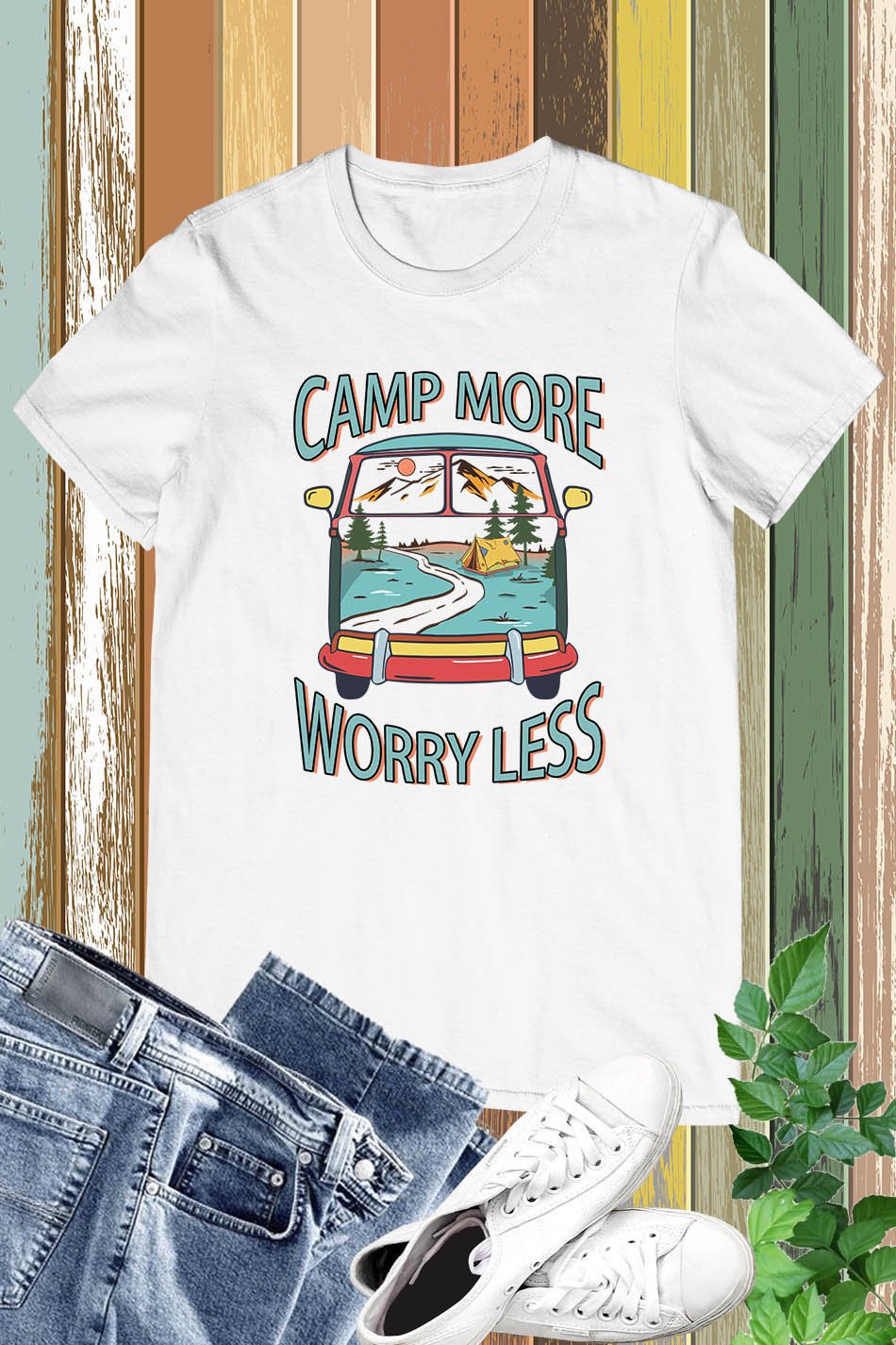 Camp More Worry Less Retro Shirts