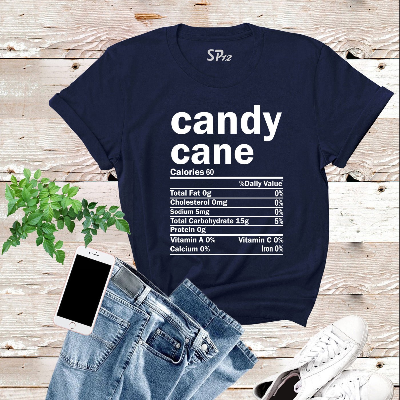 Candy Cane Nutrition Fact T Shirt - Image 8