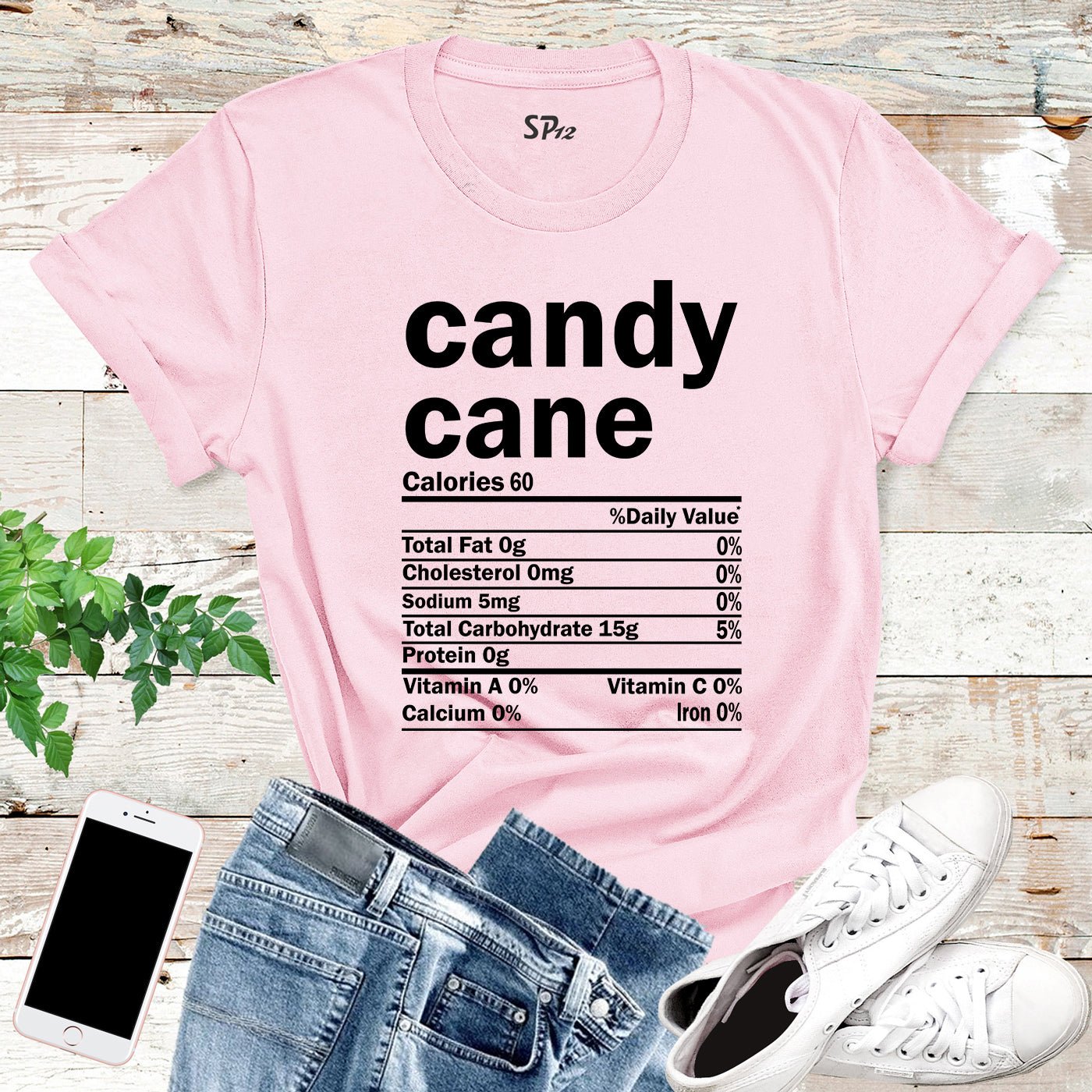 Candy Cane Nutrition Fact T Shirt
