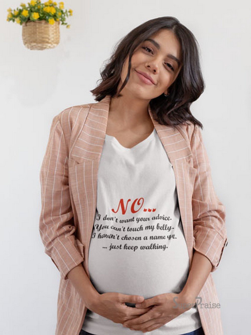 Can't Touch My Belly Pregnancy Maternity T Shirts