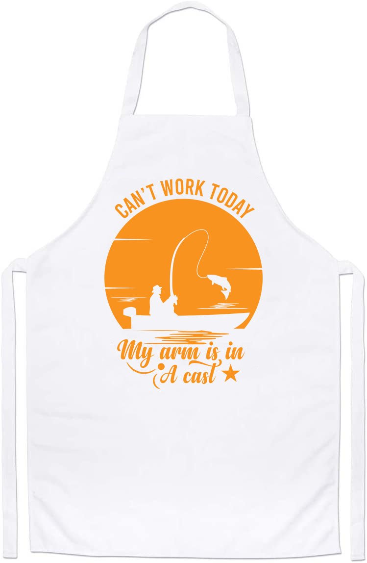 Can't Work Today My Arm is in a Cast Custom Fishing Fathers Day Apron - Image 2