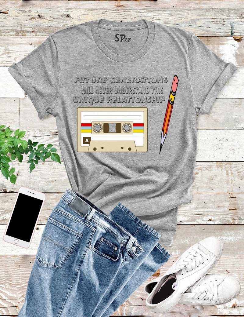 Cassette Tape Pencil Funny Vintage T Shirt