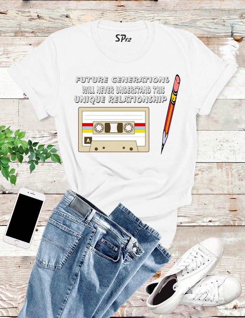 Cassette Tape Pencil Funny Vintage T Shirt