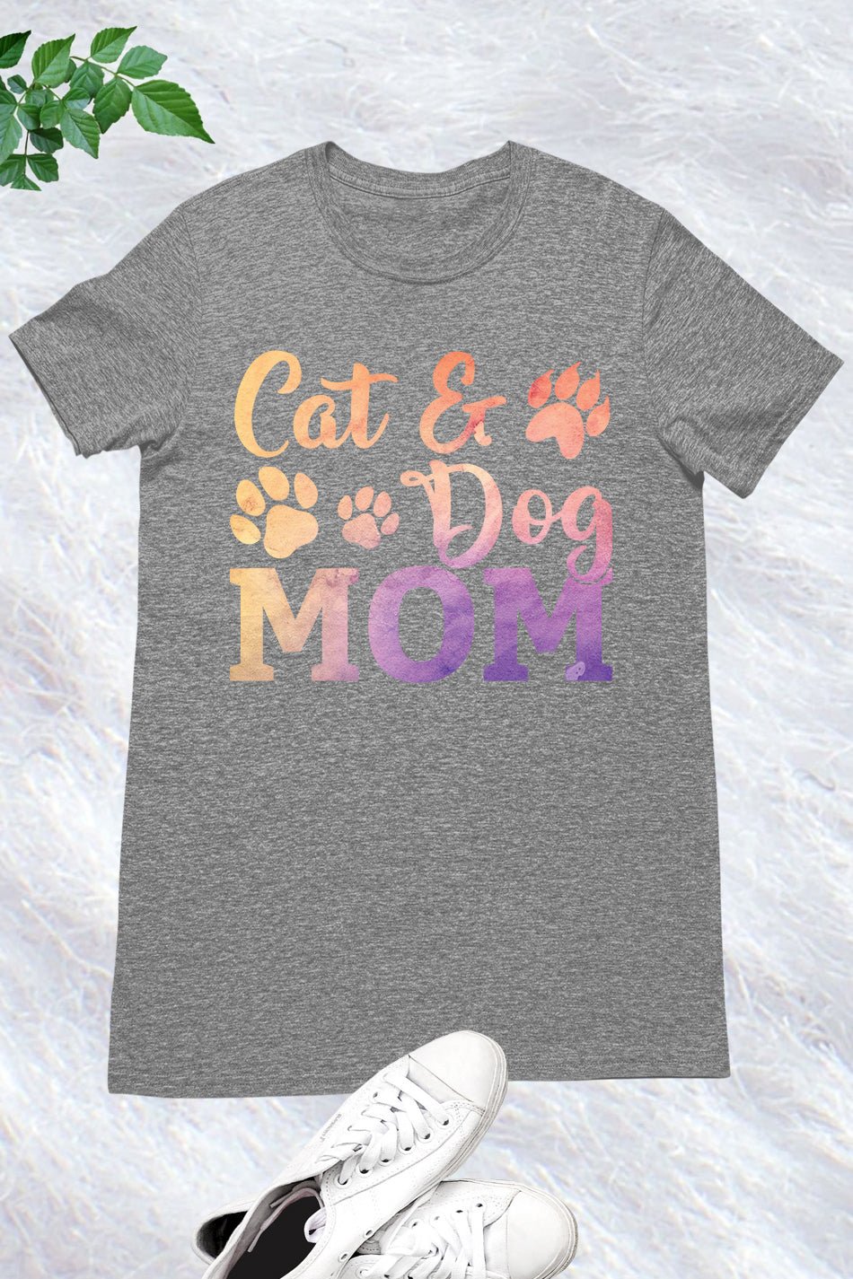 Cute Cat and Dog Mom T-shirt
